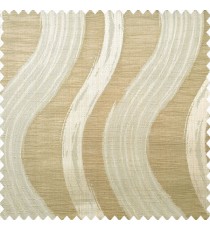 Brown and beige color complete texture finished vertical wave bold stripes with horizontal lines polyester main curtain 